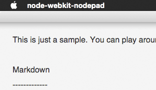NodePad - Нативное меню OS X по умолчанию